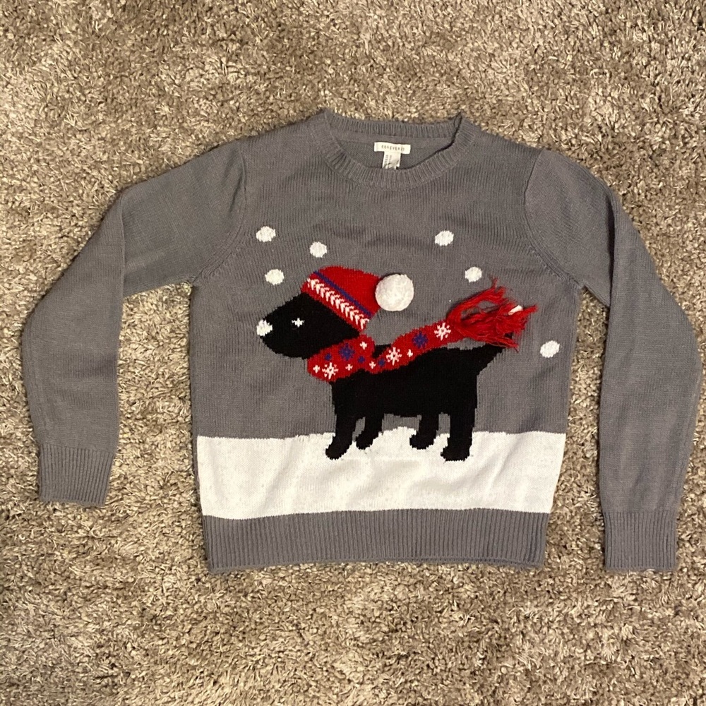 Snow Day Puppy Ugly Christmas Sweater